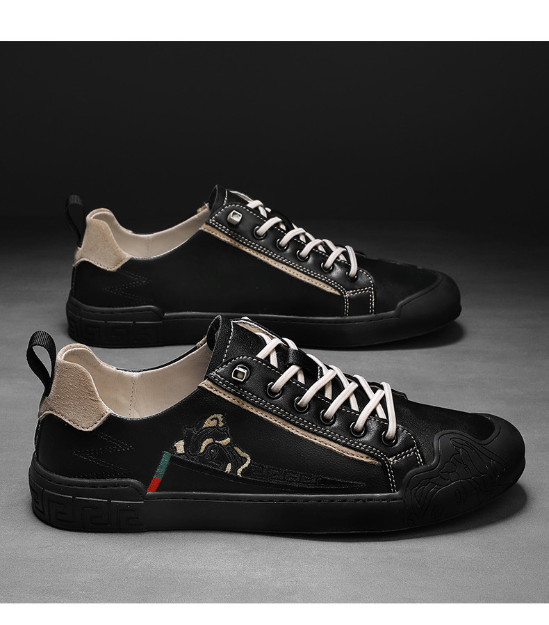 Scarpe da uomo in morbida pelle nuove scarpe da ginnastica casual autunnali e invernali ricamate alla moda tutte le partite con piedini pigri_voghion.com