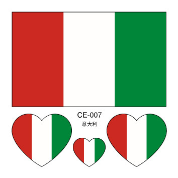 Colección completa de banderas nacionales Spot Juegos del Día Nacional Pegatinas de bandera de amor Pegatinas de tatuajes Pegatinas faciales impermeables para hombres y mujeres Pegatinas de actividad