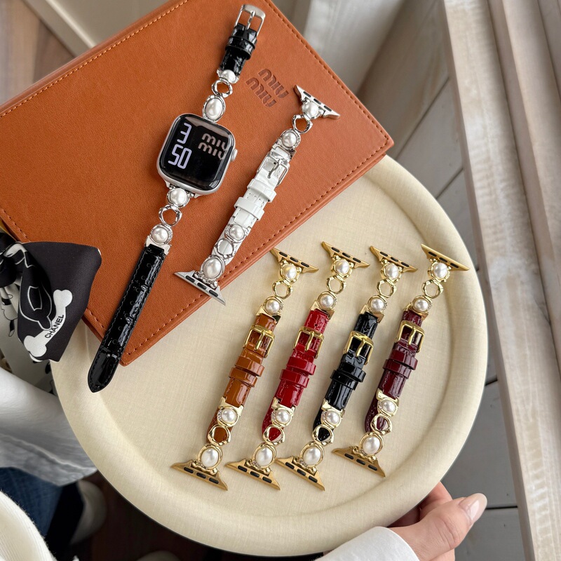 Suitable for Applewatchs11 Apple Watch Se Women's Model Iwatchs9 Wristband Leather Xiaomi 9Pro Pearl 8