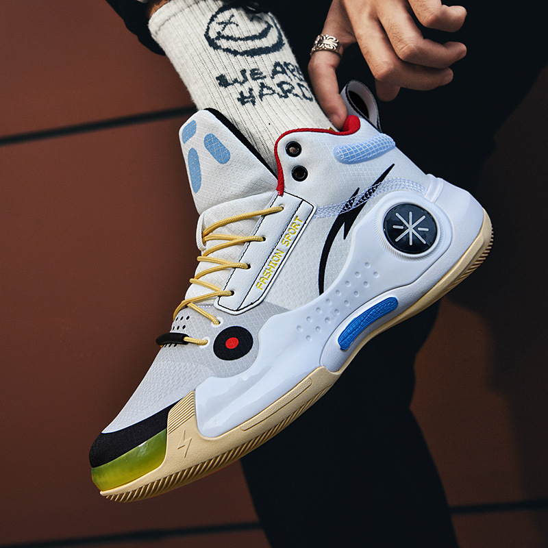 Zapatos de baloncesto anti-deslizante juveniles de moda nacional, fricción sonora de amortiguación de los zapatos de baloncesto casuales de pareja