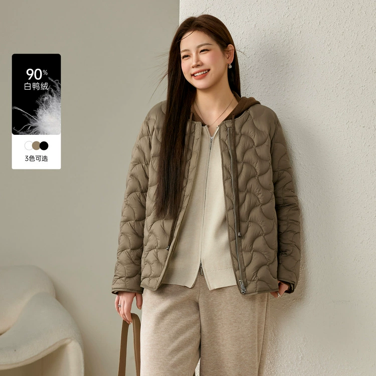 [90% утка бархат] Слепое шоу большой размер женской моды круглый воротник дикий пуховик жирный mm2024 зимний новый