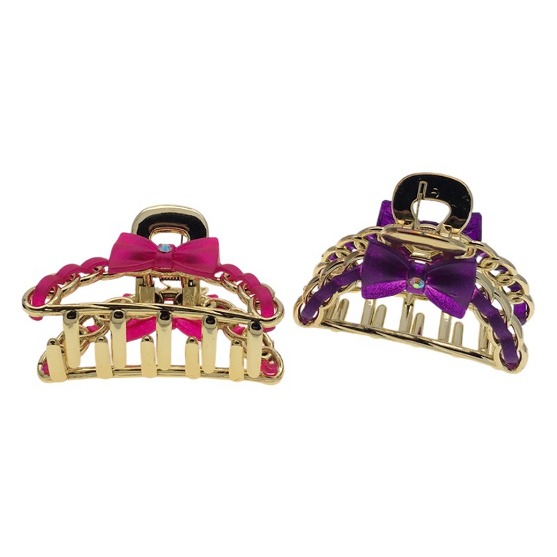 Recomendar 7cm estilo coreano de galvanoplastia de plástico de oro tres horquilla clip de agarre de cabeza de baño clip de dos yuanes tienda de accesorios de cabeza