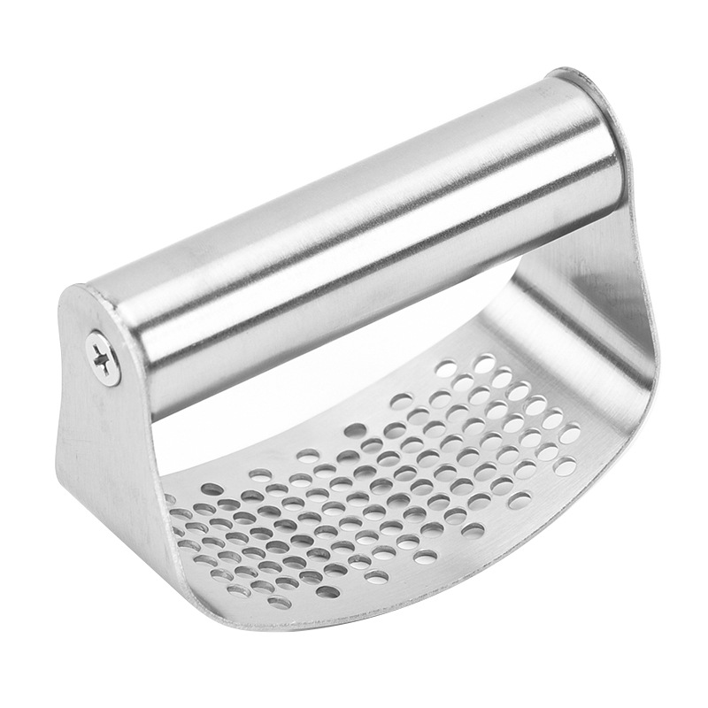 En stock Amazon nuevo 304 Acero inoxidable prensa de ajo arco ajo puller anillo prensa de ajo manual prensa de ajo