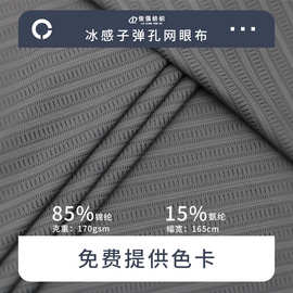 170g冰感子弹孔网眼布薄款速干透气弹力运动洞洞布针织面料布料