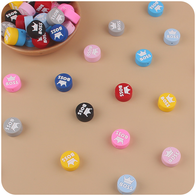 Nuevo bebé suministros dibujos animados BOOS redondo silicona pequeño mordedor DIY bebé molar pezón anti-caída cadena Accesorios