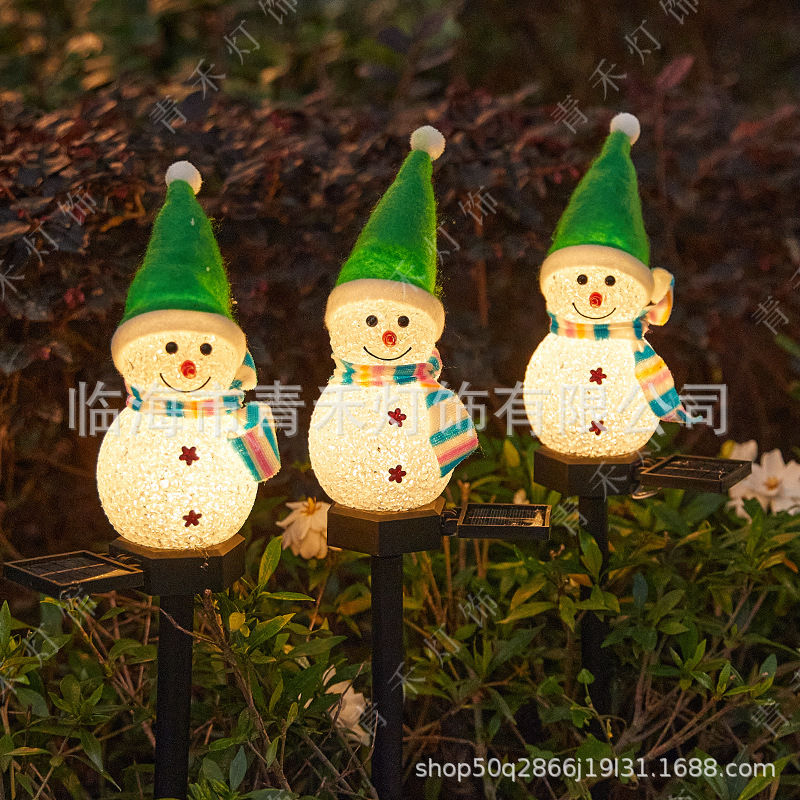 새로운 녹색 눈사람 - 따뜻한 빛