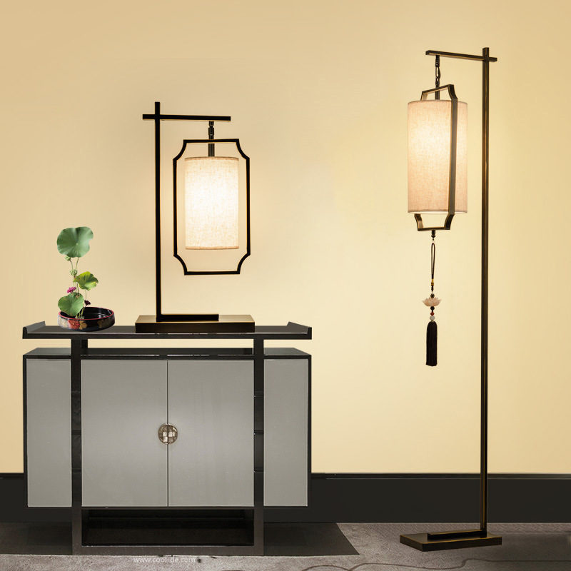 Retro New Chinoiserie Floor Lamp Living Room Simple Modern Antique Palace Led Study Bedroom Lamp Chinoiserie Lighting