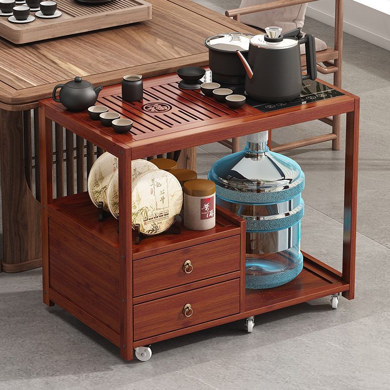 Mobile Tea Table, Small Tea Table, Household Tea Cabinet, New Chinese Tea Table, Balcony Tea Set, Kettle, Integrated Side Cabinet