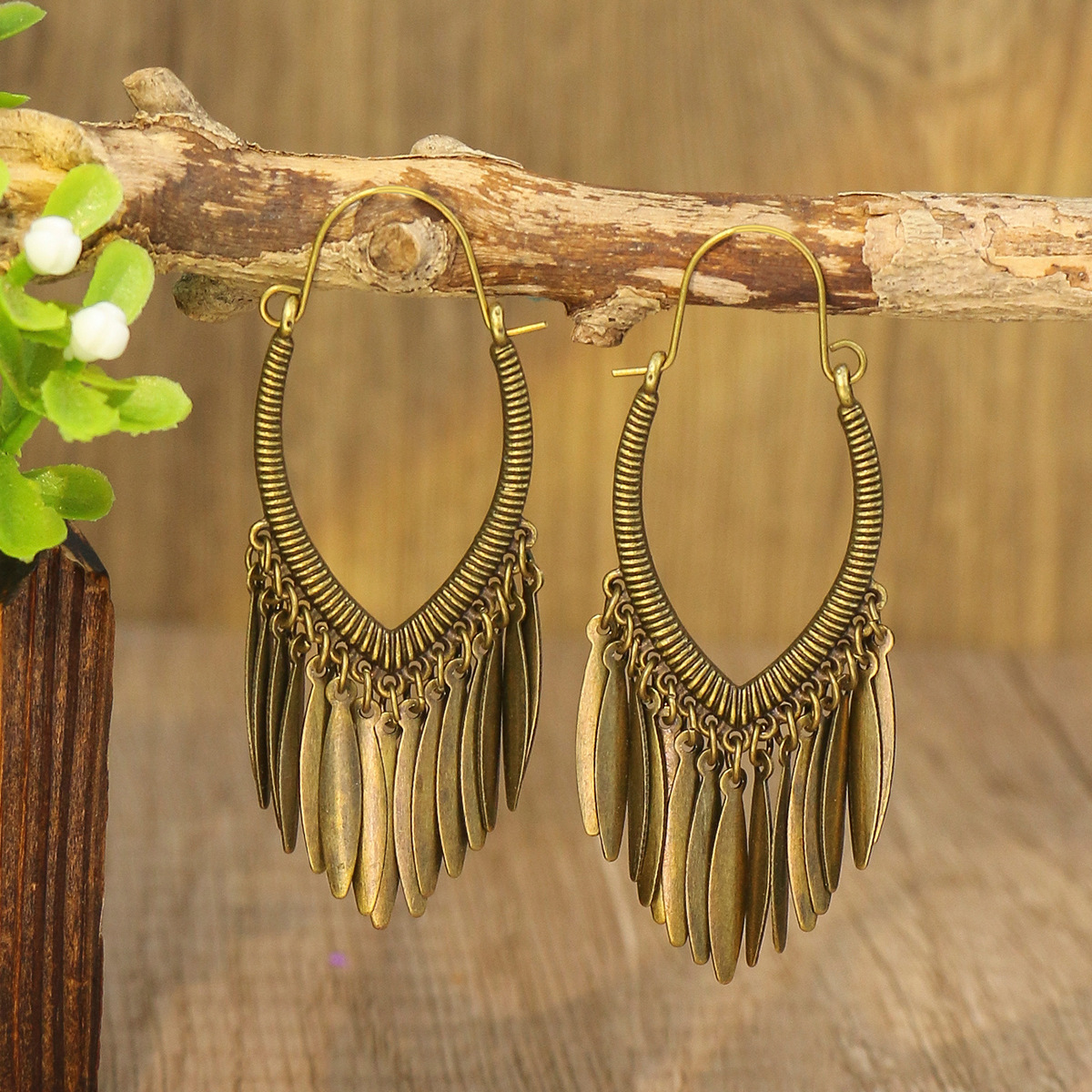 Tassel Design 1 Pair Ethnic Style Geometric Tassel Zinc Alloy Drop Earrings