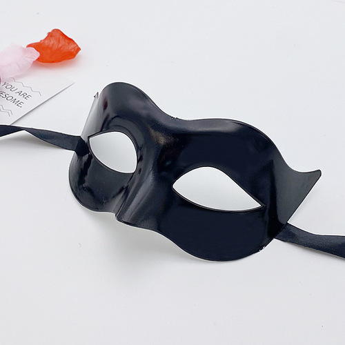 Halloween props masquerade advertising men's half-face mask adult catwalk performance simple black eye mask