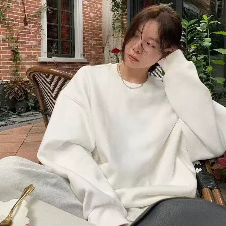 Теплый свитшот oversize, круглый ворот — унисекс, осенняя куртка, размеры S–5XL