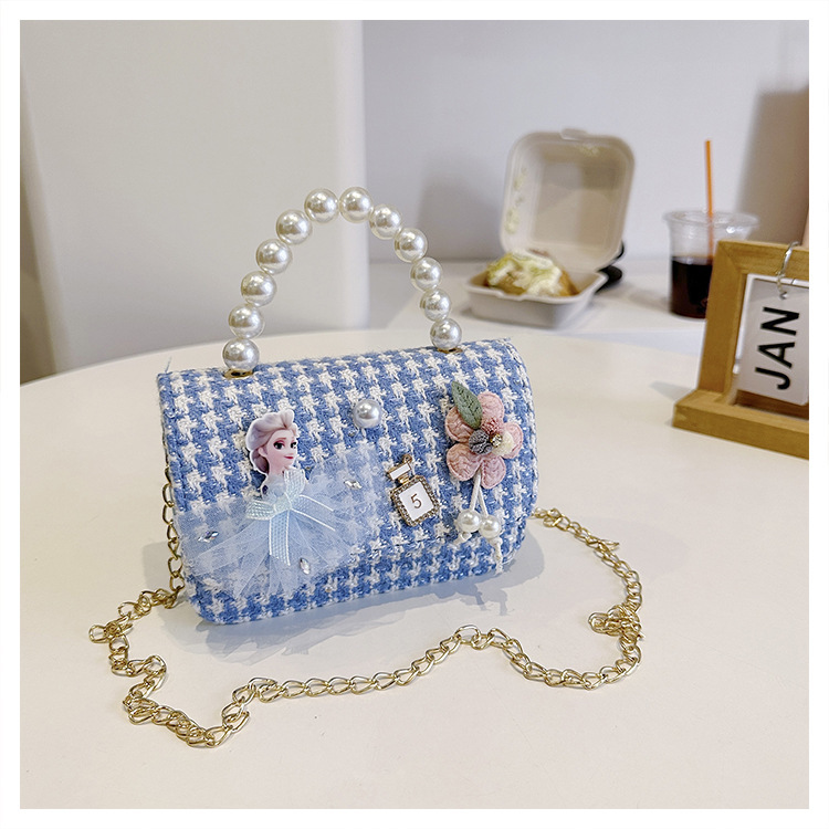 2025 nuevos niños de dibujos animados portátiles inclinados para proteger pequeños vientos de princesa de dibujos animados inclinados bolsos de perlas