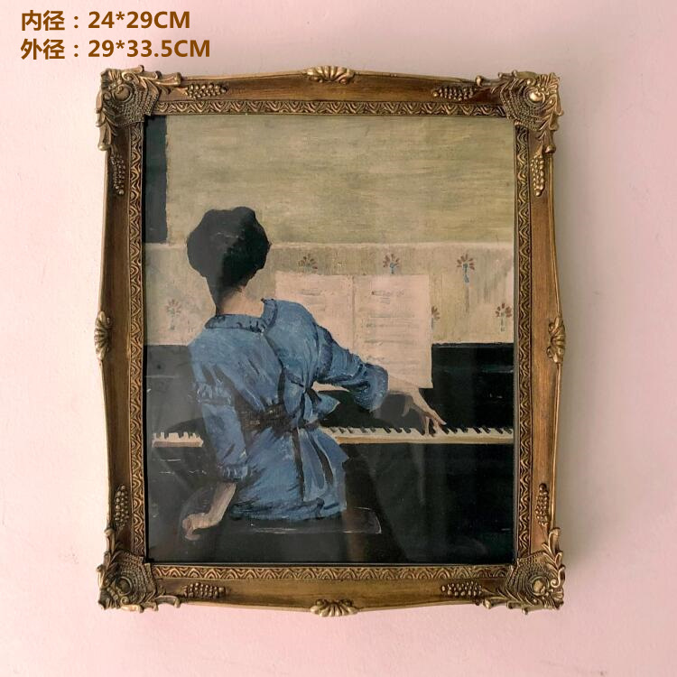 Resin square picture frame European frame combination retro living room wall decoration dining room bedroom hanging painting Mingjukuya gift