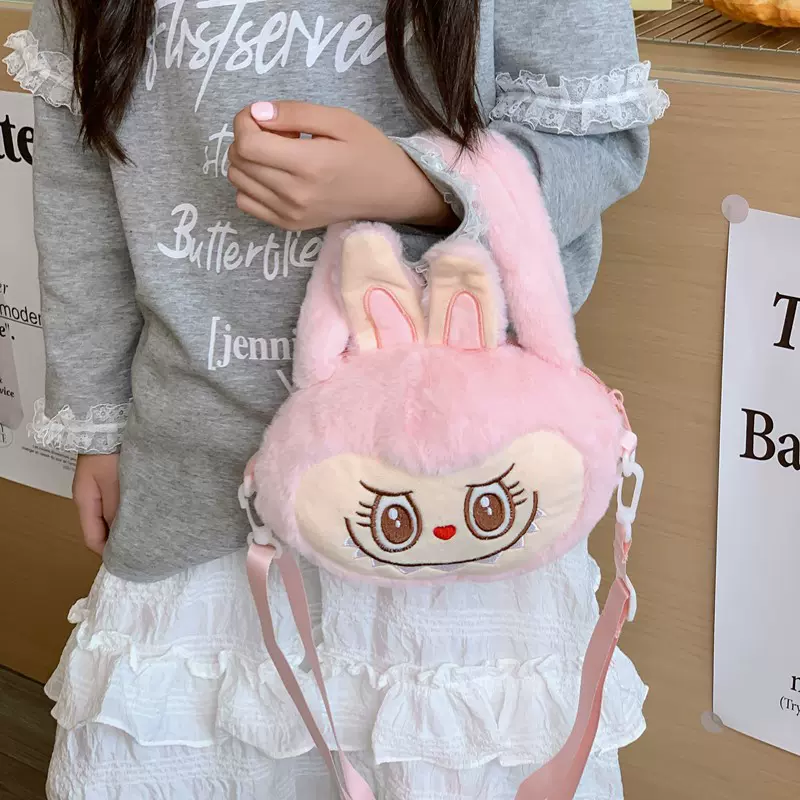 新款儿童包布拉拉百搭可爱毛绒包女新款单肩包手拎卡通迷你斜挎包