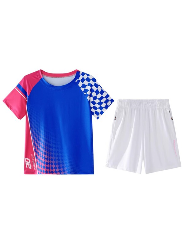 半袖ショーツスポーツスーツ女性の夏のアイスシルク 2025 新しいファッション速乾性バドミントン朝ランニングスーツ 2 点セット|undefined