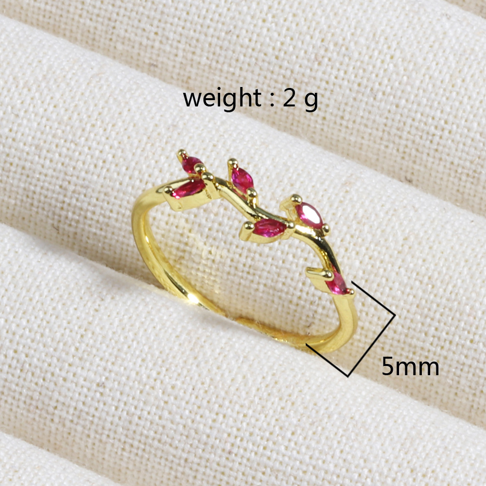 Zircon Inlay Material Brass 18K Gold Plated Plating Inlay Solid Color Zircon Open Rings