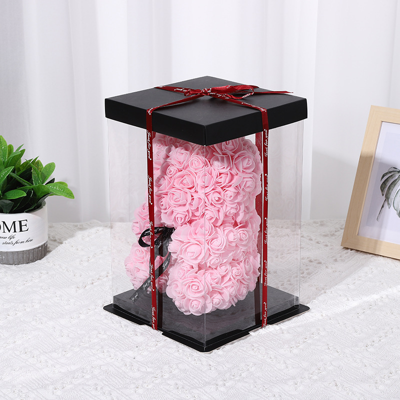 Caja de Regalo con Oso de Rosas, Regalo de Navidad, Caja de Regalo Romántica para el Día de San Valentín, Regalo de Cumpleaños, Venta al por Mayor Directa de Fábrica