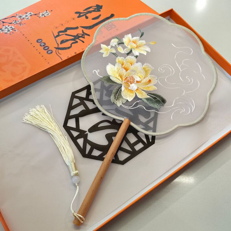 両面刺繍団扇古風扇子円扇刺繍扇子両面刺繍団扇蘇刺繍団扇漢服舞踏扇|undefined