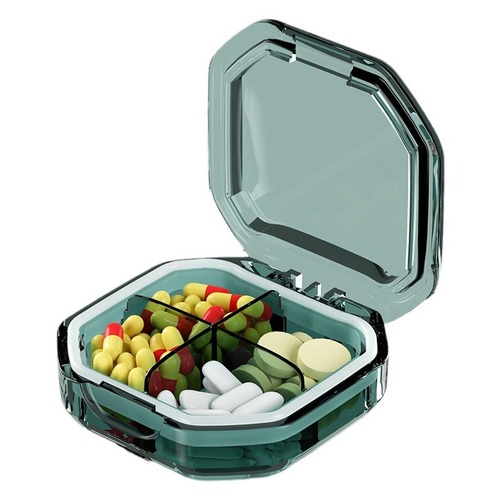 Nordic style 4 compartments 6 compartments sealed waterproof and moisture-proof medicine box with lid transparent pill storage box medicine box cross-border