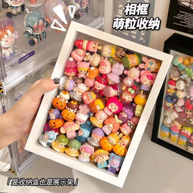 大容量かわいい収納フォトフレームアクリル痛ハウスグッズデスクトップ透明ディスプレイボックスバブルマート収納ラック|undefined