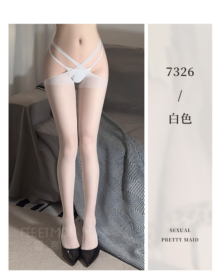 Feimu X Cross Cut-Out Crotch Pantyhose 7326 Sheer Open-Crotch Tights for Women — detail image 10