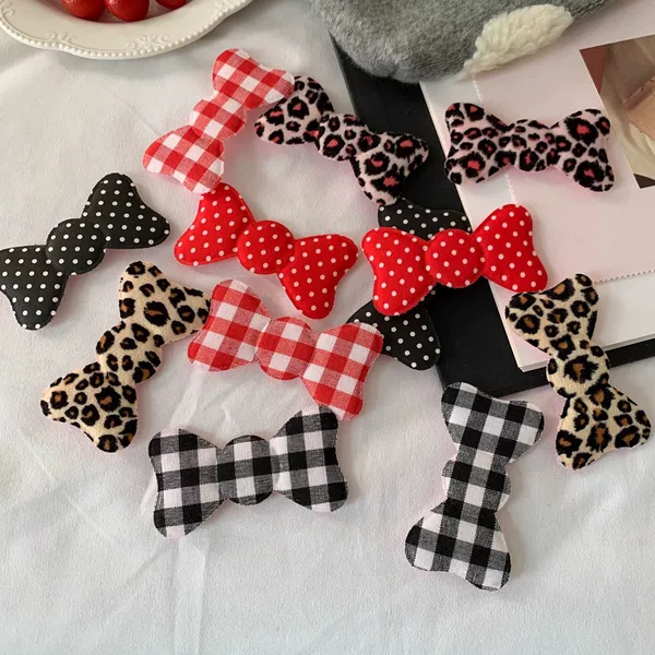 Zhao Lusi's Same Style Bow Bangs Sticker Leopard Print Forehead Side Hair Tidying Magic Tape Hair Accessory