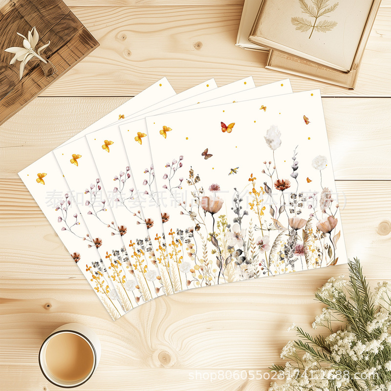 Autumn Wildflower Watercolor Butterfly Theme Outdoor Birthday Party Family Gathering Atmosphere Disposable Paper Towel Decorations Autumn Wildflower Watercolor Butterfly Theme Outdoor Birthday Party Family Gathering Atmosphere Disposable Paper Towel Decorations