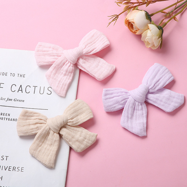 Cotton children's hairgrip with bow