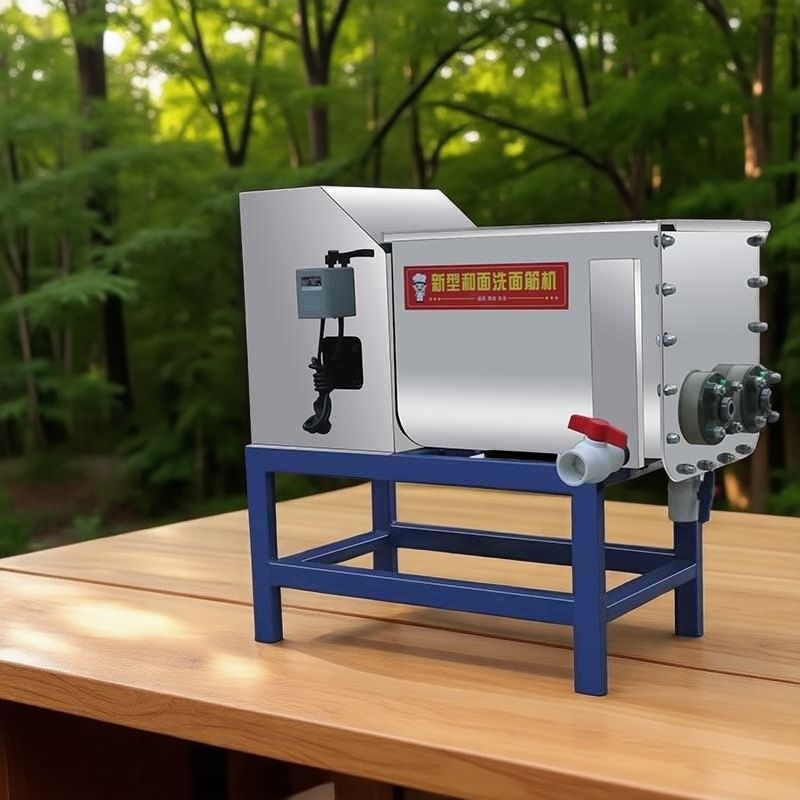 Comercial totalmente automático doble espiral lavar la cara gluten pequeña piel fría y máquina integral de pasta doméstica pasta de acero inoxidable