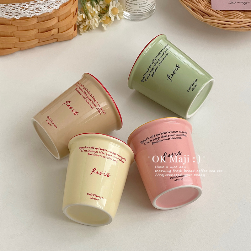 クリエイティブなレトロなカップins風家庭用飲料カップセラミックミルク朝食カップコーヒーマグカップカップカップカップ|undefined