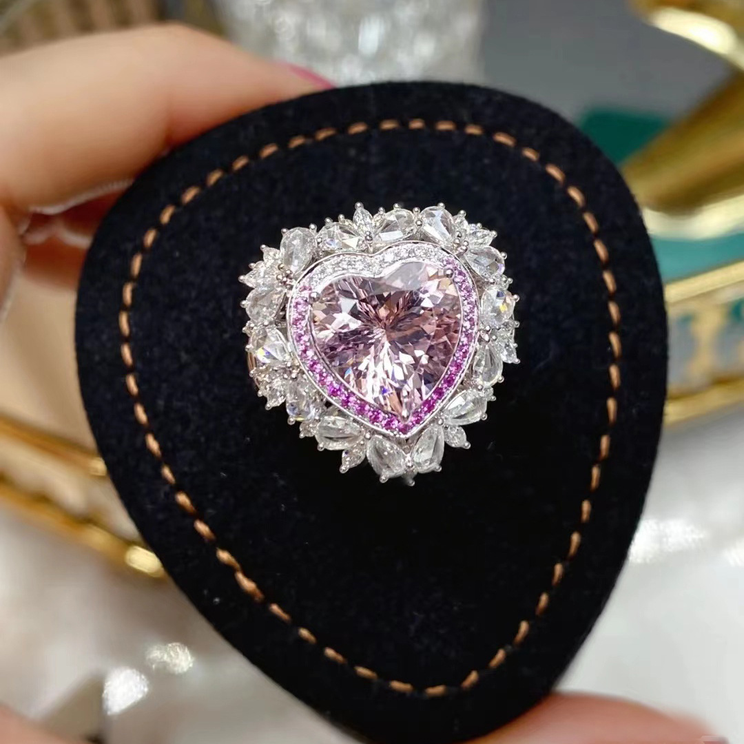 Heart Shape Pattern Women'S Gender Retro Heart Shape Copper Inlay Zircon Rings