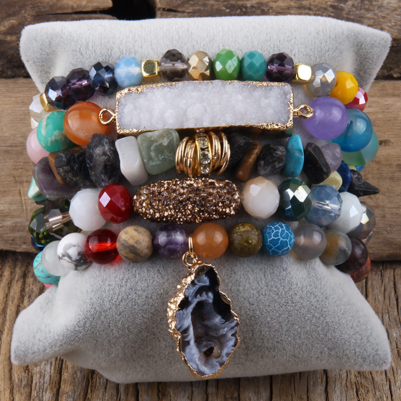 113g Weight Natural Stone Pendant Material Bracelets Classification Natural Stone Chain Material Beaded Chain Chain Type 1 Piece Quantity Holiday, Tea Party Occasion natural stone Material Geometric Pattern Women's Gender Vacation Style Vacation Geometric Natural Stone Beaded Chain Bracelets In Bulk 20