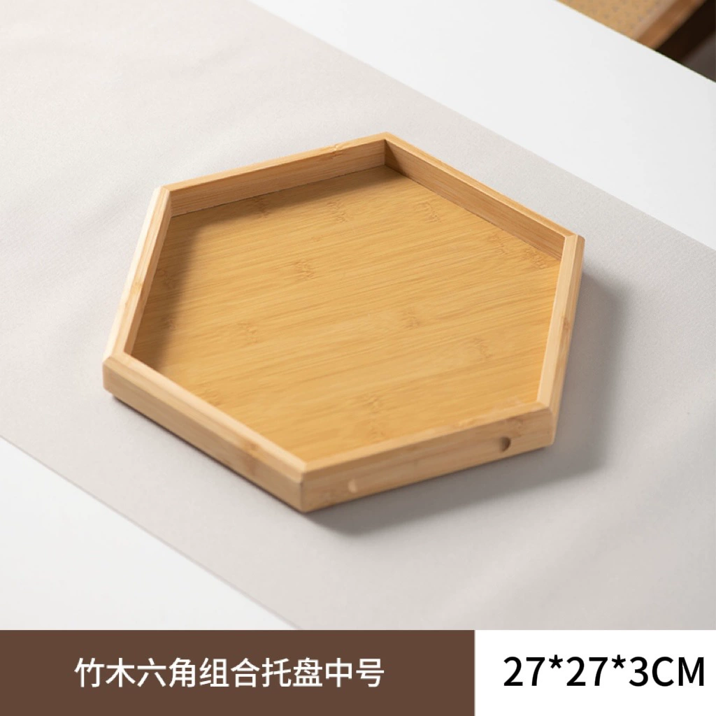 Creative Walnut Wood Serving Set: Rectangular Dinner Plate & Teacup Tray, Internet Celebrity Favorite
