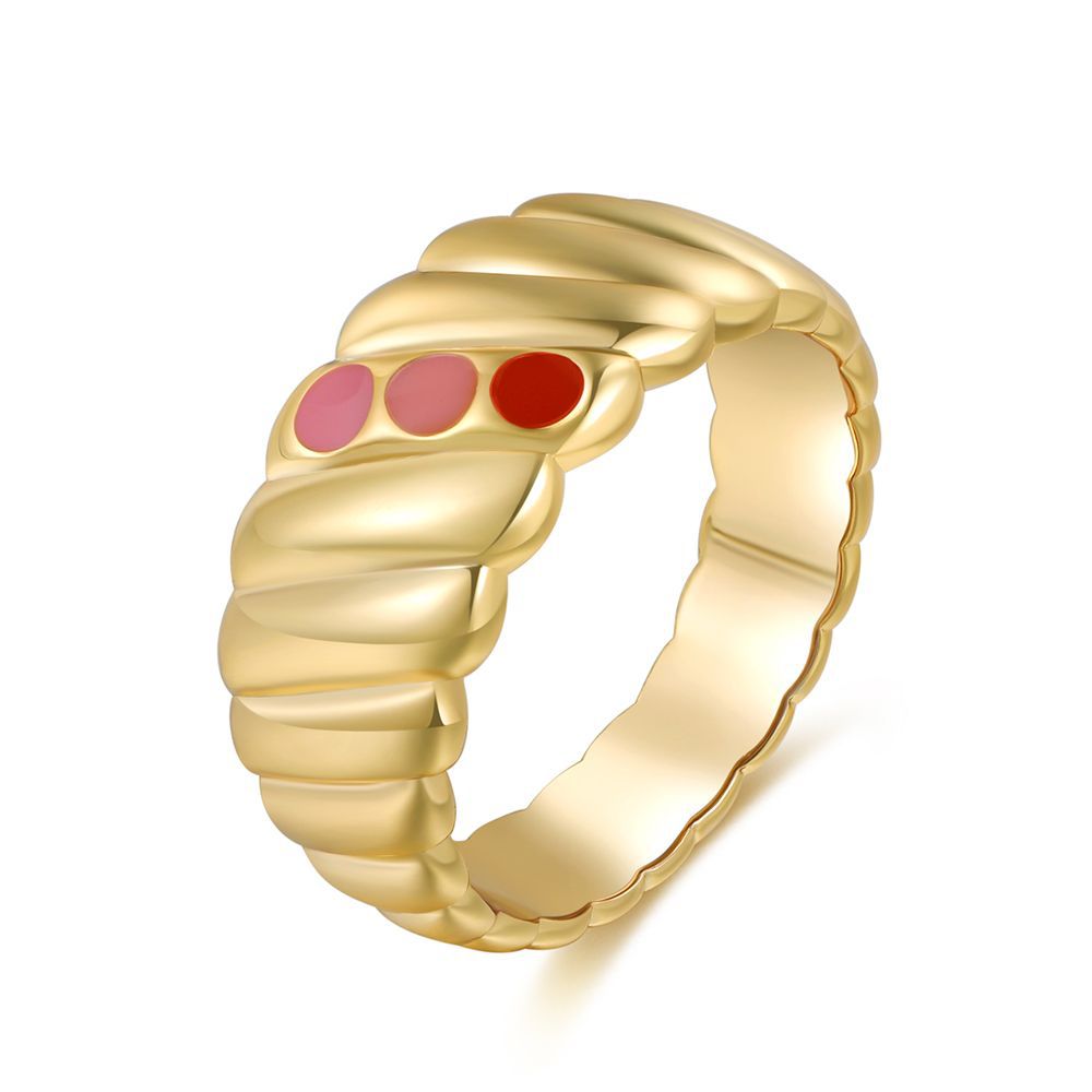 Wholesale Jewelry Retro Geometric Color Dots Copper Ring Nihaojewelry display picture 7