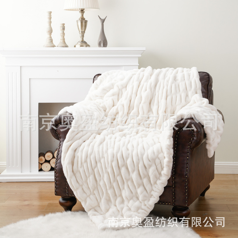 跨境毛毯仿兔绒毛毯子午睡加厚毯子短毛办公室毯子沙发毯高级感|undefined