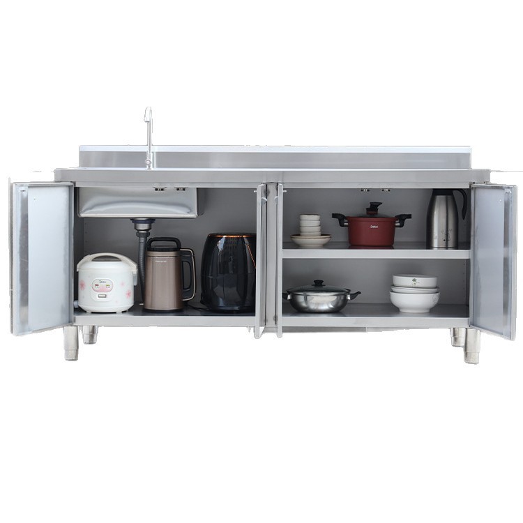 Commercial 304 cocina lavabo de acero inoxidable gabinete lavabo de verduras cubierta gabinete de gabinete doméstico comercial