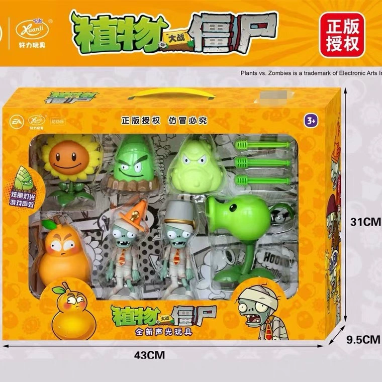 Оригинальная игра Plants vs. Zombies, реалистичная игрушка, набор со световой музыкой