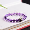 Organic crystal bracelet with amethyst, jewelry suitable for men and women, fashionable universal accessory, silver 925 sample, simple and elegant design