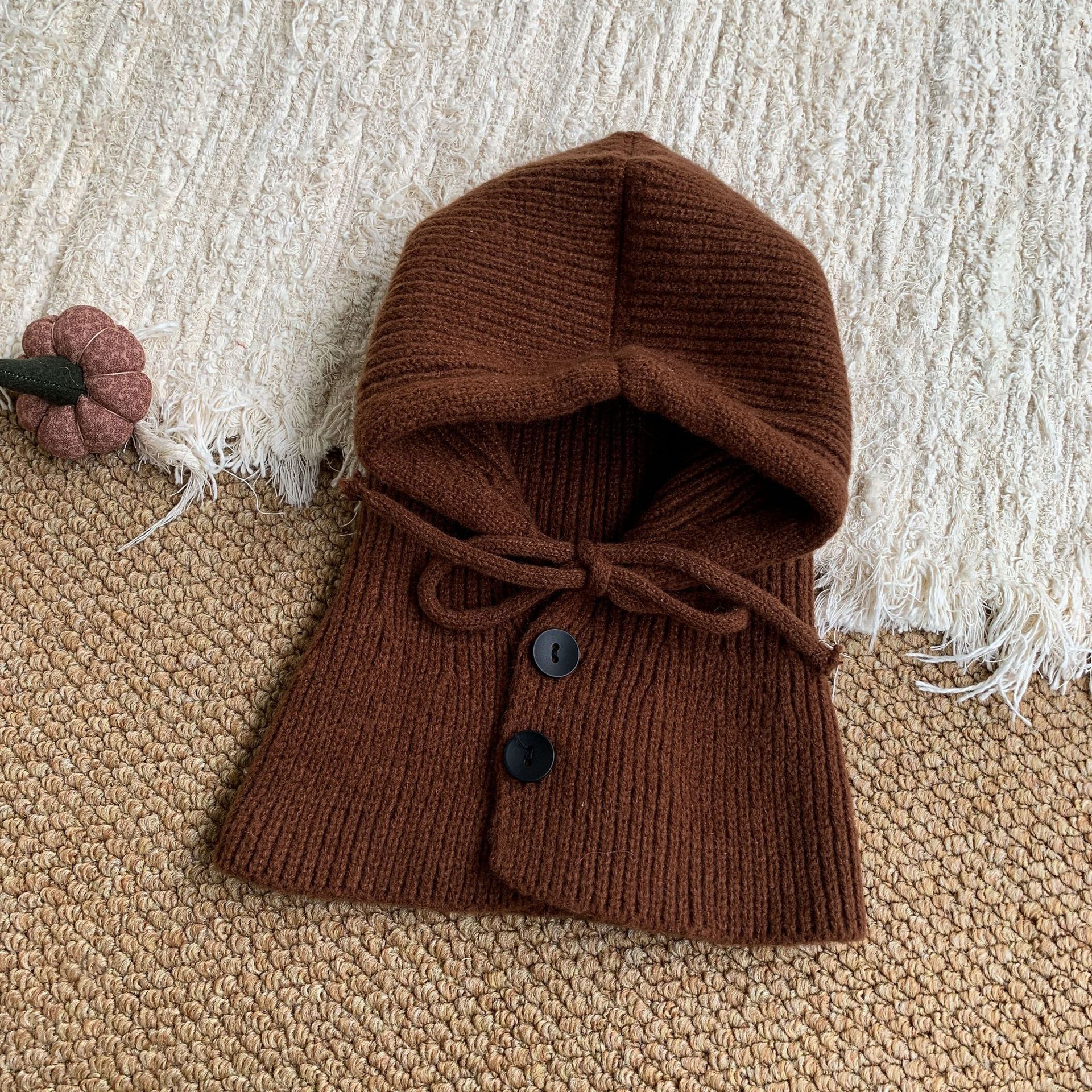 Sugar Pear ropa infantil sombrero de niñas invierno 2025 espesar de aire extranjero para niños gorras de tejido orejas gorras de lana bebé