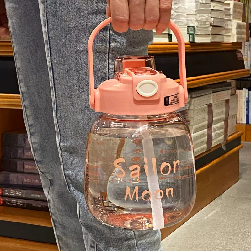 Летственная вместительная соломенная кружка с стеклом для студентов