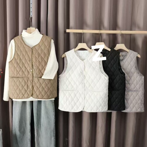 Mid-to-Older Women's Vest, Thick Winter Backless Cardigan, Loose and Lightweight, Warm, Plus Size Women's Outerwear