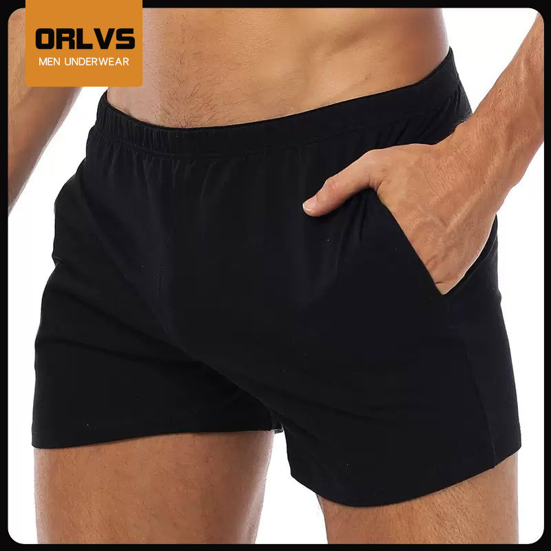 트렌디 브랜드 화살표 바지 남성용 면 느슨한 복서 팬티 통기성 스포츠 반바지 얇은 3 점 바지 홈 잠옷 바지