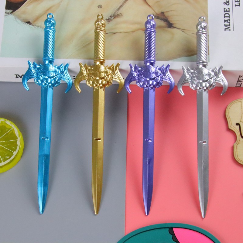 Creativo Rey León Espada Gel Pluma Dibujos animados Anime Arma Pluma de modelado Bonito estudiante Pluma de plástico Regalo a base de agua