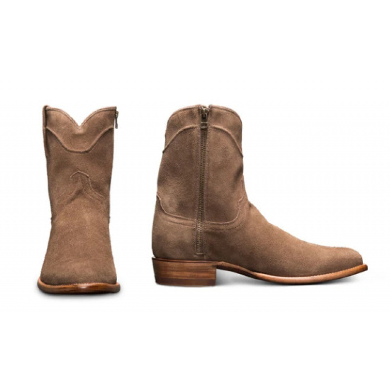 Factory direct low heel pointed side zipper short tube frosted men's casual all-match men's boots