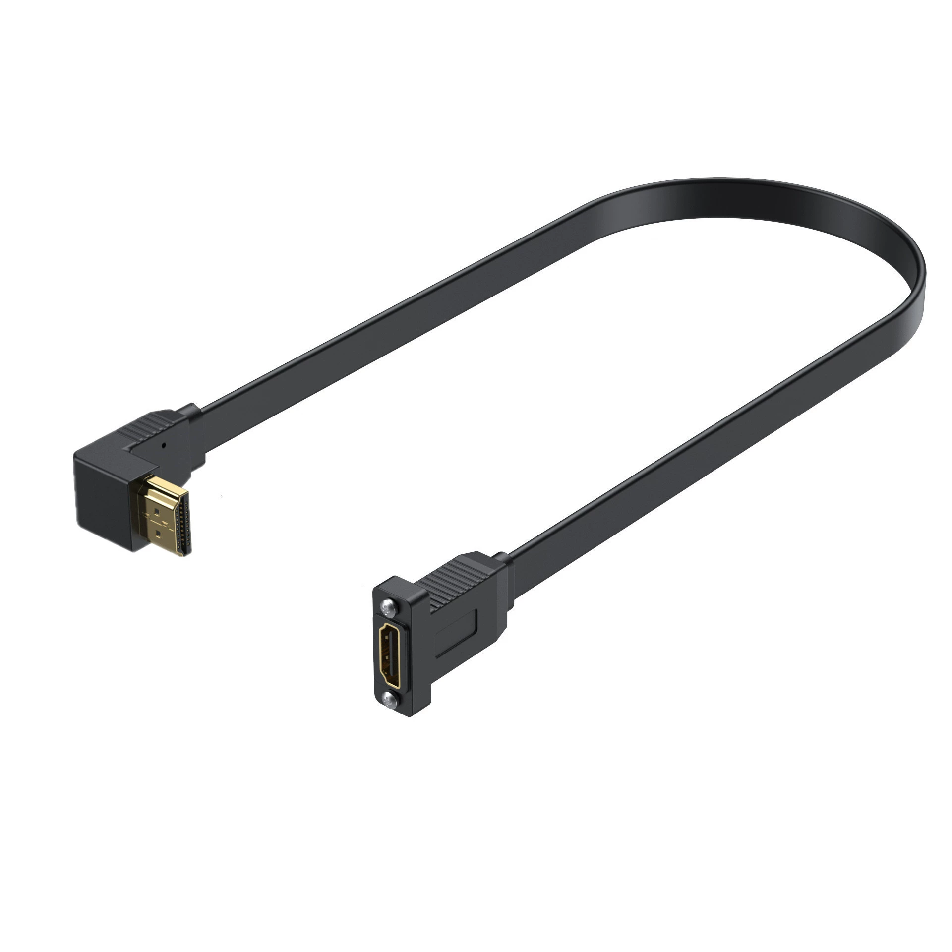 Плоский удлинительный кабель HDMI 2.0 с фиксированной панелью, подключение штекера, поддержка 4K 60Hz