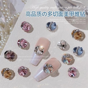 New nail accessories K9 high quality fat square pile Diamond light luxury super flash multi-cut transparent White Champagne nail accessories