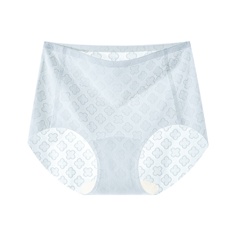 Ropa interior de cintura alta para mujer sin costuras seda de hielo entrepierna de algodón de verano entrepierna antibacteriana abdomen levantamiento de cadera 2025 nueva ropa interior para mujer