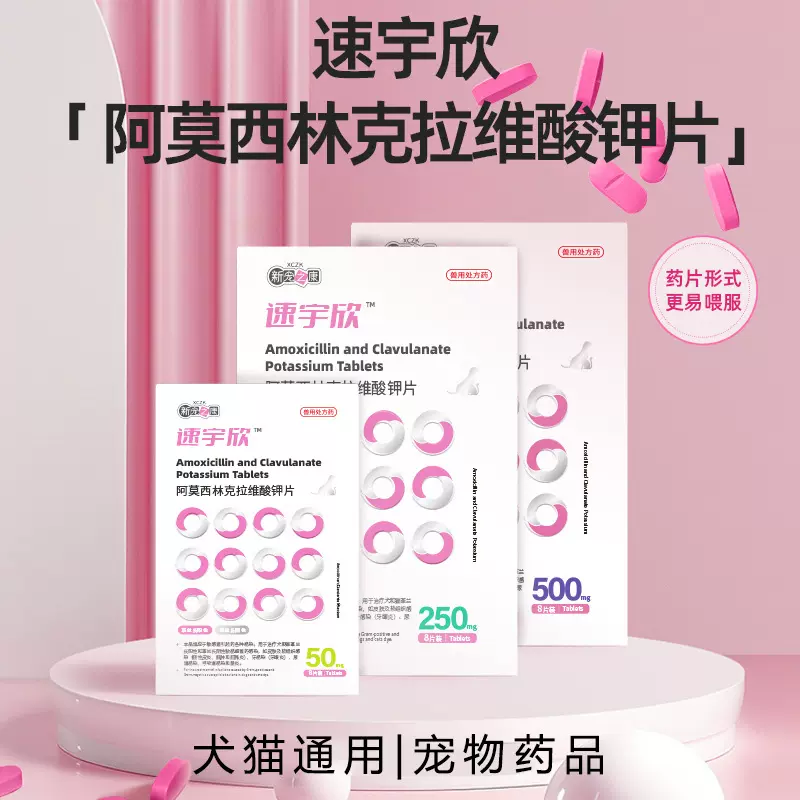 新宠之康阿莫西林克拉维酸钾宠物药品猫咪狗狗感冒咳嗽呼吸道尿道