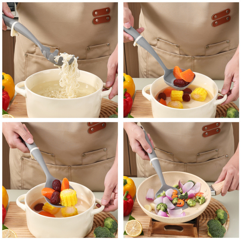 Juego de 7 piezas de utensilios de cocina de silicona para cocinar, juego de pala de cuchara resistente a la temperatura multifuncional para alimentos, utensilios de espátula de cocina antiadherentes