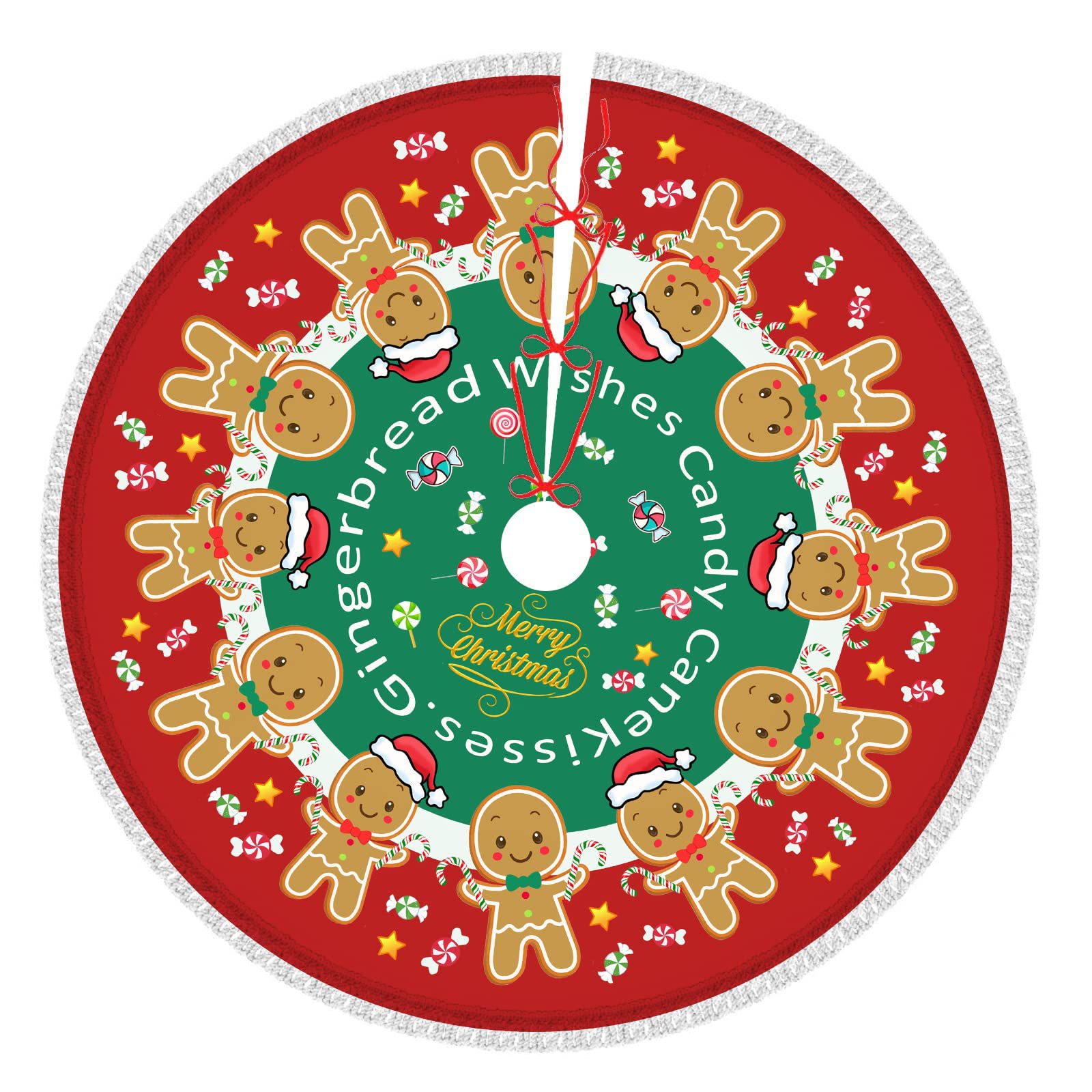 Nuevo árbol de Navidad falda verde piel extraño partido copo de nieve Grinch impreso franela árbol de Navidad diseño inferior piso mat